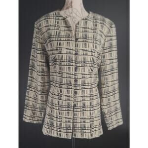 Nina Piccalino dog show ladies Jacket beige/black abstract print Size Large